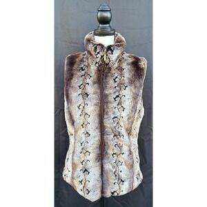 Montanaco Women's Faux Fur Vest Coat Size M Ladies Jacket